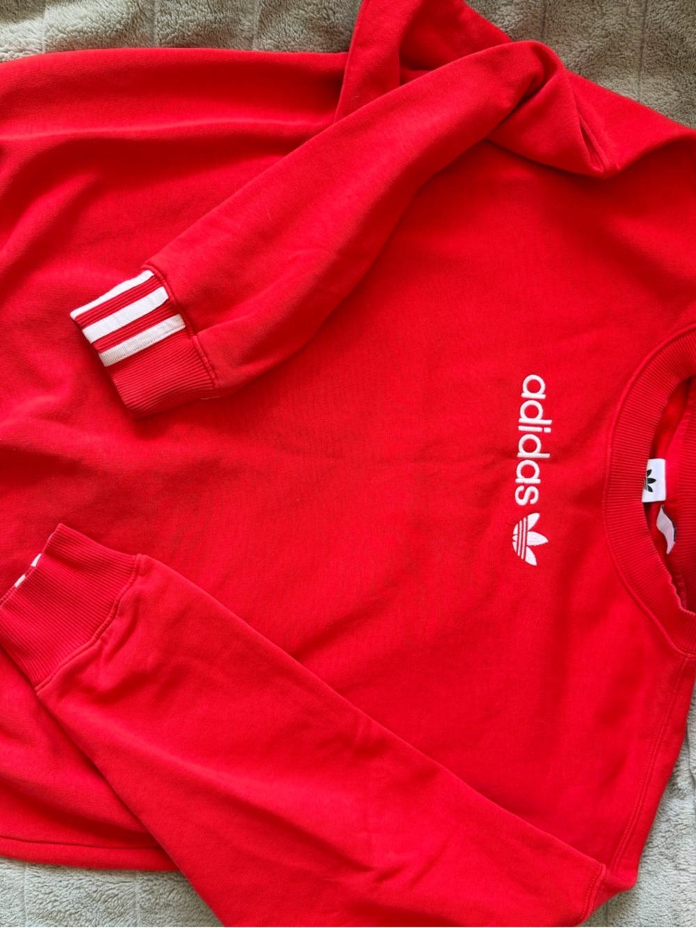 adidas Red Sweatshirt with White Trefoil